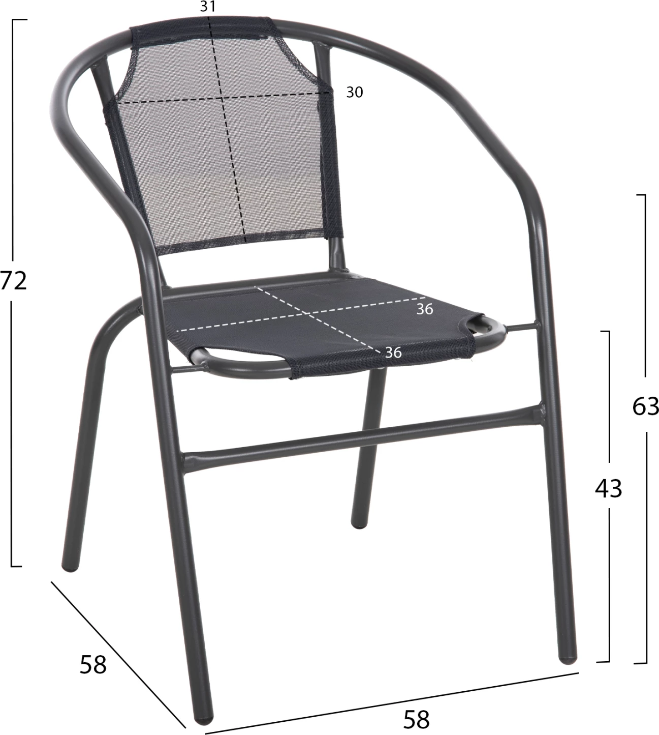 Zunanji set 3 kosov FH10711 sivo kovinsko-varnostno steklo-sivo tekstil
