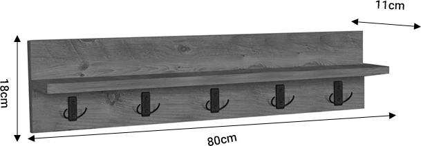 Stenski regal, melaminski bel Esform, 80x11x18 cm