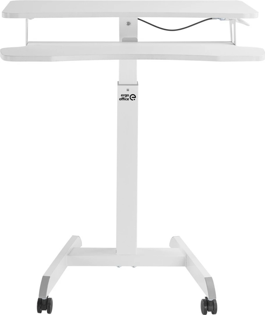 Mobilna delovna miza z nastavitvijo višine, Maclean Ergo Office ER-444W, bela