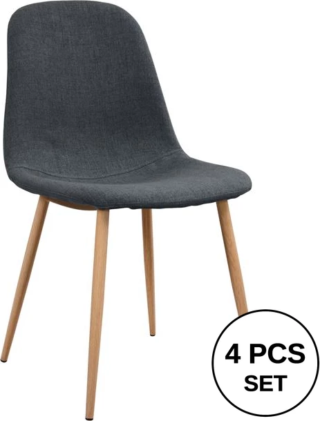 Jedilni stol Leonardo FH00100.10 z kovinskimi nogami in sivim blagom 45x54x84Υ cm, set 4 kosov