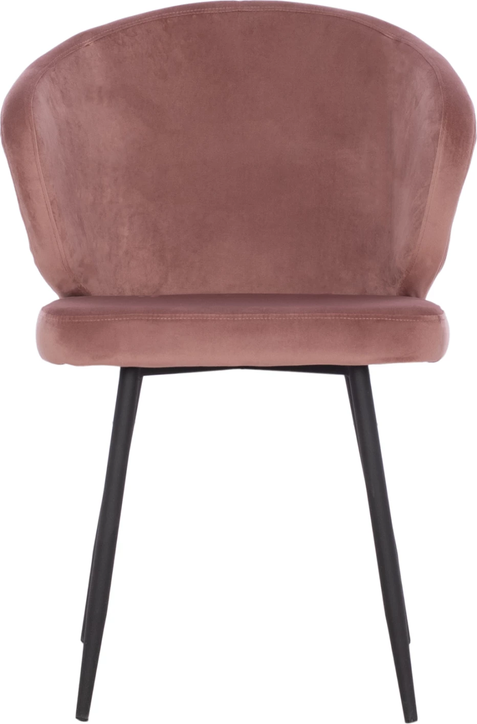 Stol JIYA iz žametnega blaga v barvi gnilega jabolka in s črnim kovinskim ogrodjem FH8728.02 60x60x85, set 2 kosov