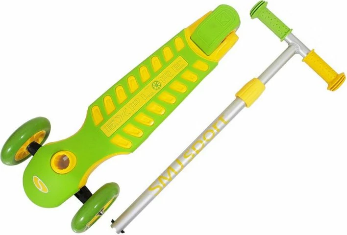 Trotinet z dvema sprednjima kolesoma SMJ, zelen/rumen