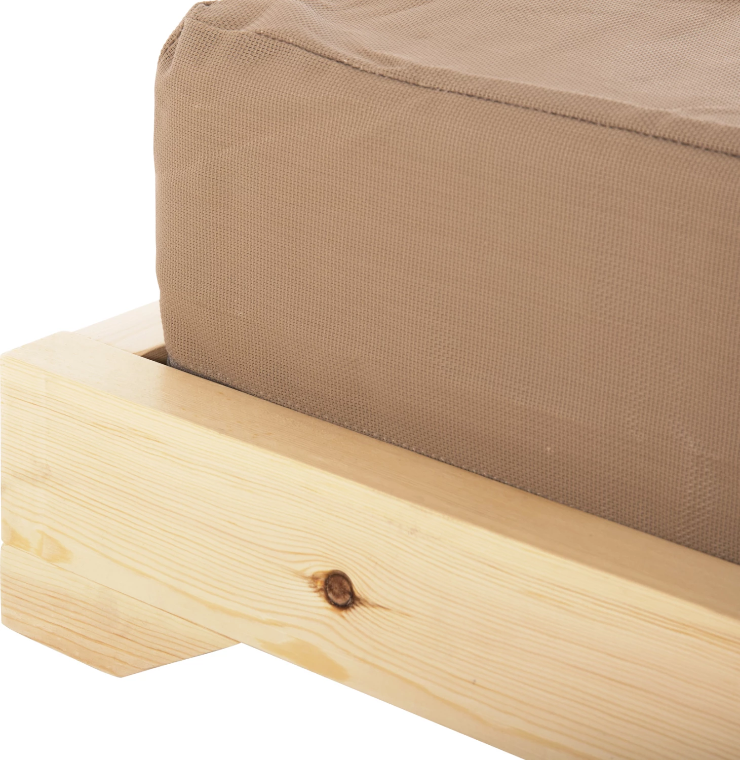 Profesionalni ležalnik za plažo IKARIA FH10623.04 iz borovega lesa v naravni barvi - tekstilene moka - blazina debeline 20 cm