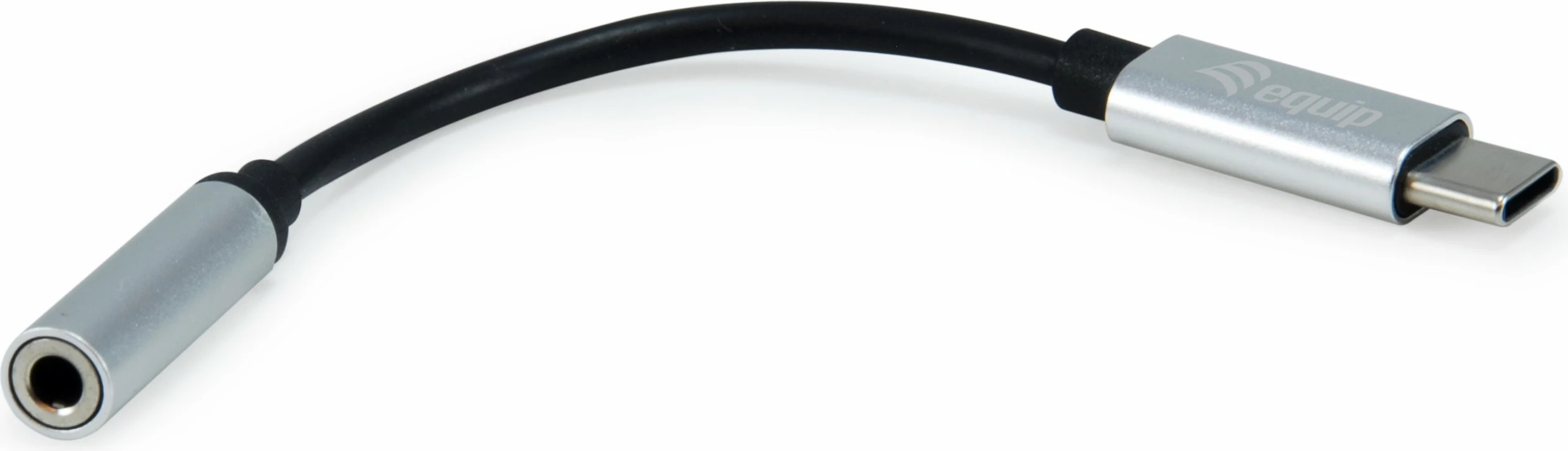 Adapter USB-C na 3,5 mm Equip, 0,15 m, črn, srebrn