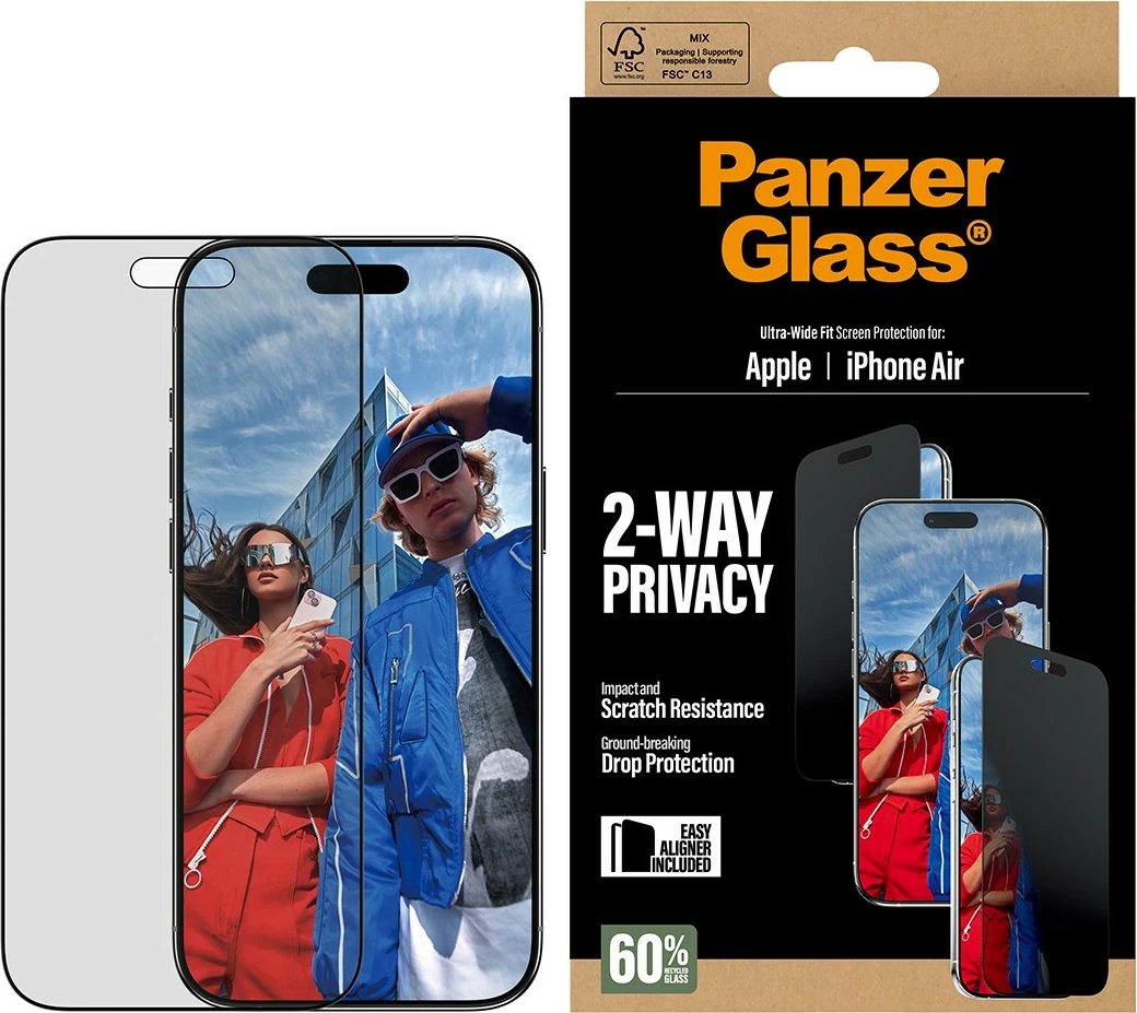 Zaščitno steklo 2-Way Privacy PanzerGlass za iPhone Air/UWF