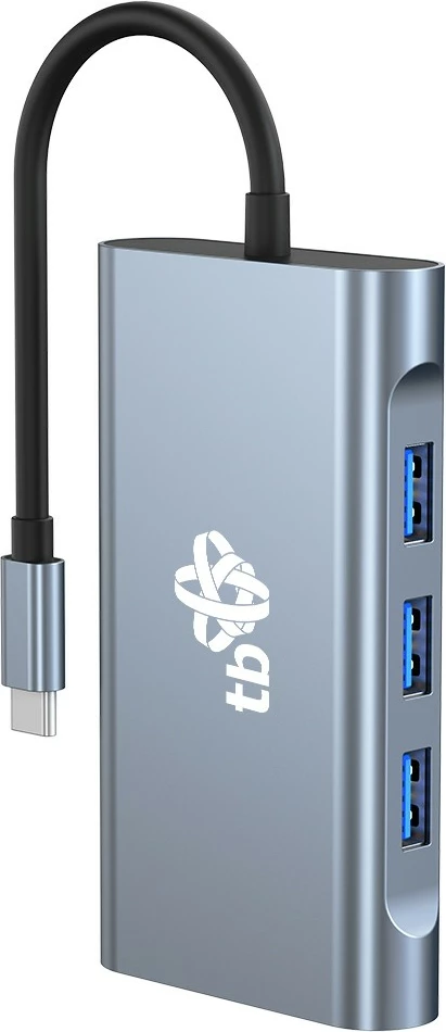 HUB adapter USB-C 8-v-1, HDMI x2, VGA, RJ45, 3x USB, Power Delivery, grafit TB AKTBXVA8W1UHVRJ