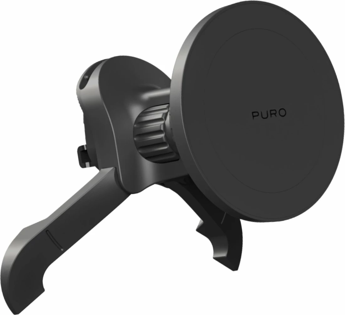 Magnetni nosilec za pametni telefon za rešetko ventilacije, MagSafe — Puro PUSH12MAGBLK, črn