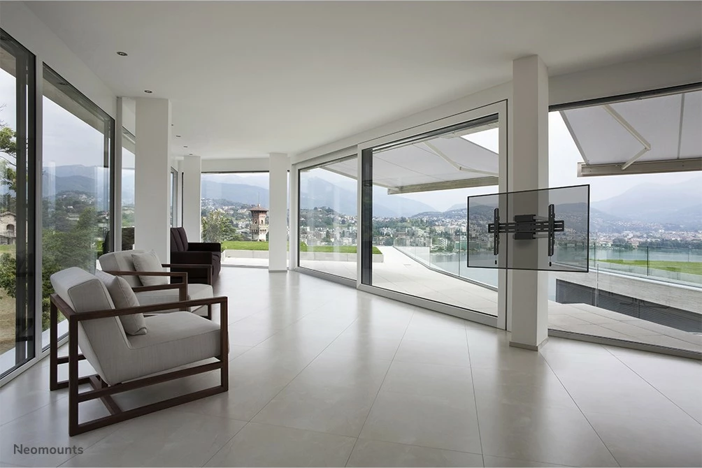 Nosilec za TV na stebriček 40–75 in, Neomounts WL30S-910BL16, fiks, črn