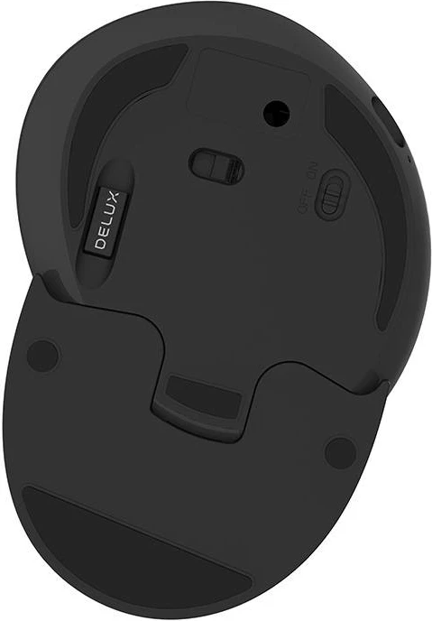 Ergonomski vertikalni brezžični miš Delux M618G DB, Bluetooth/2.4G, siva