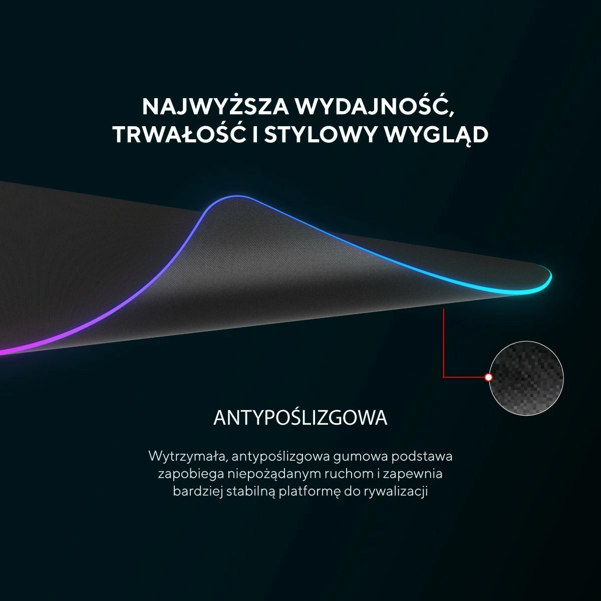 Podloga za miško Rampage MP-24 RGB, XL, črna