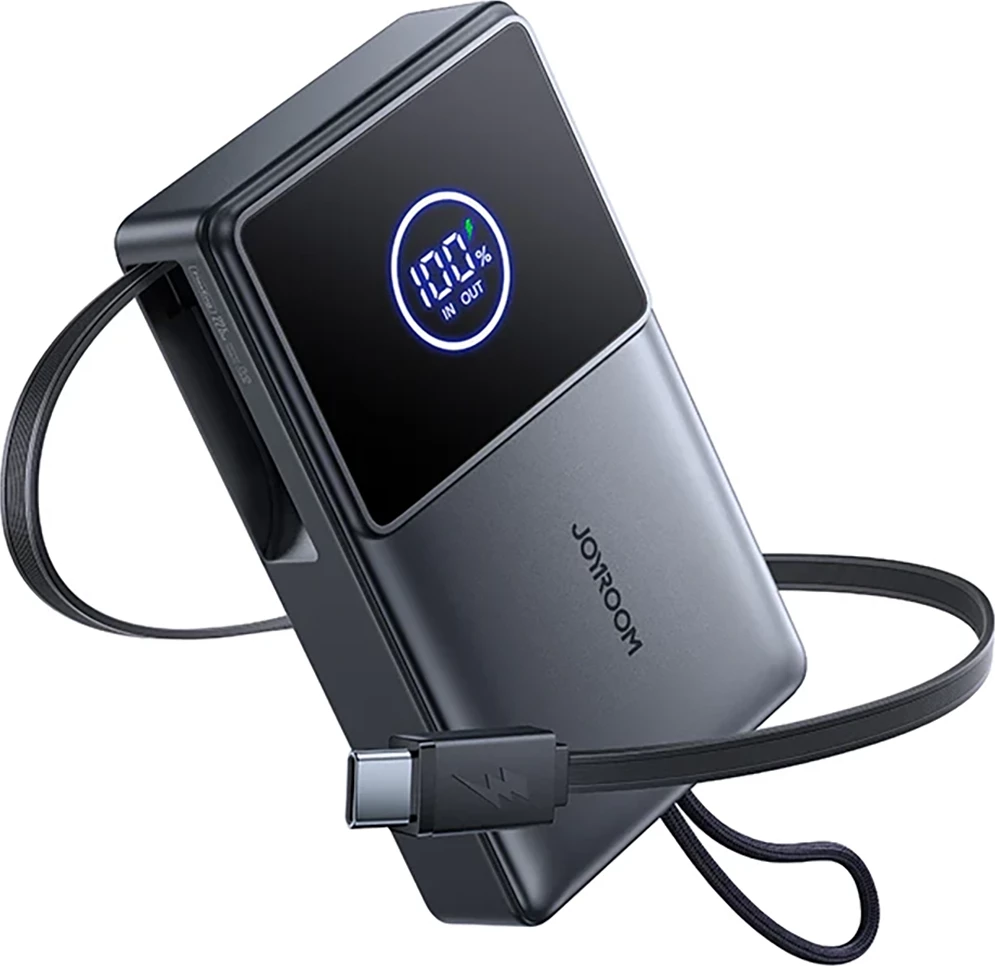 Prenosna baterija Joyroom JR-PR1, 10000 mAh, s priključnim kablom USB-C, 22.5W, črna