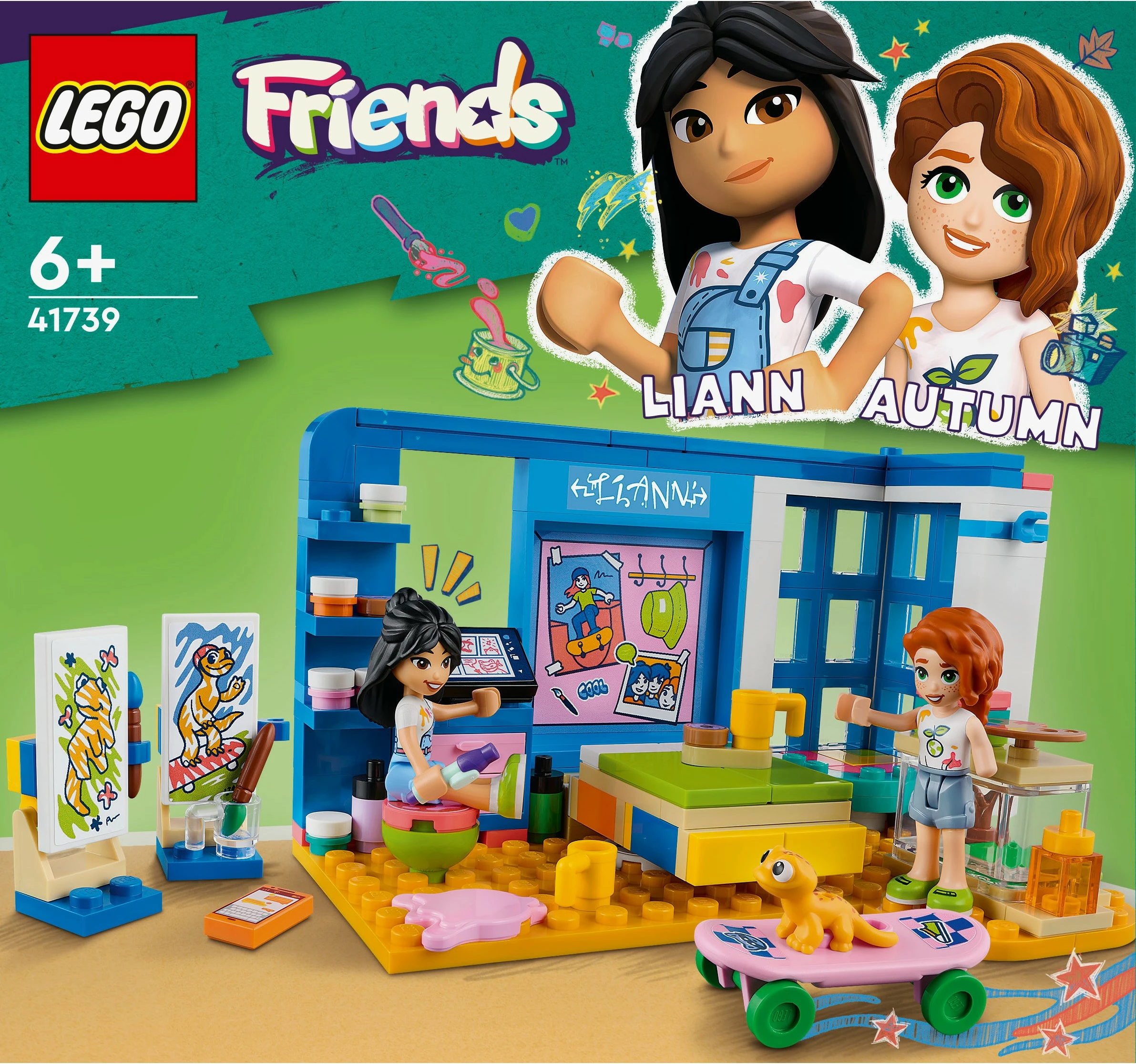 Set za gradnjo Liannina soba, LEGO Friends 41739, 204 kosi, večbarven