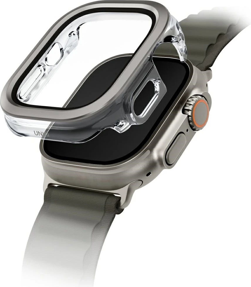 Zaščita z ojačanim steklom za Apple Watch Ultra 49mm UNIQ Voute, srebrna