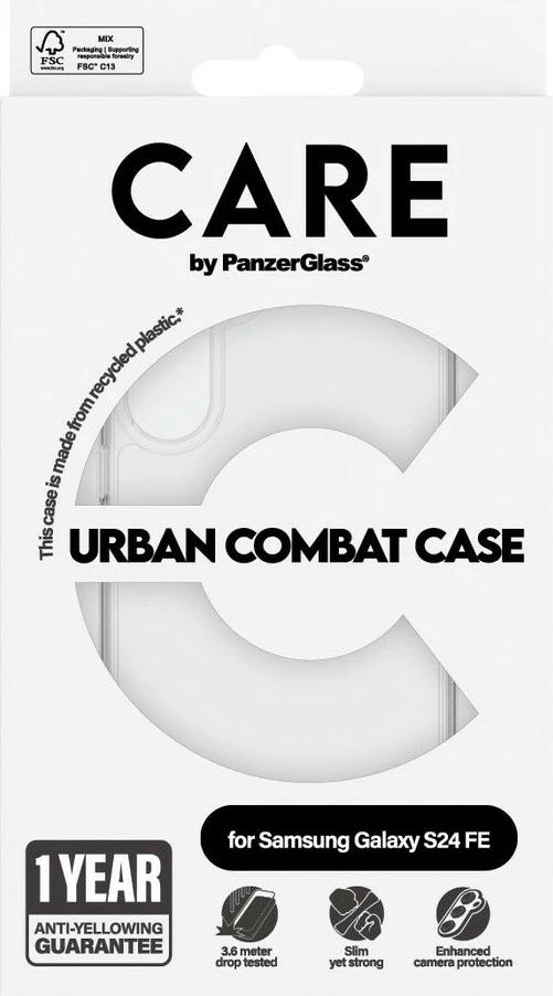 Prozoren zaščitni ovoj PanzerGlass CARE Flagship Urban Combat Case, Samsung Galaxy S24 FE