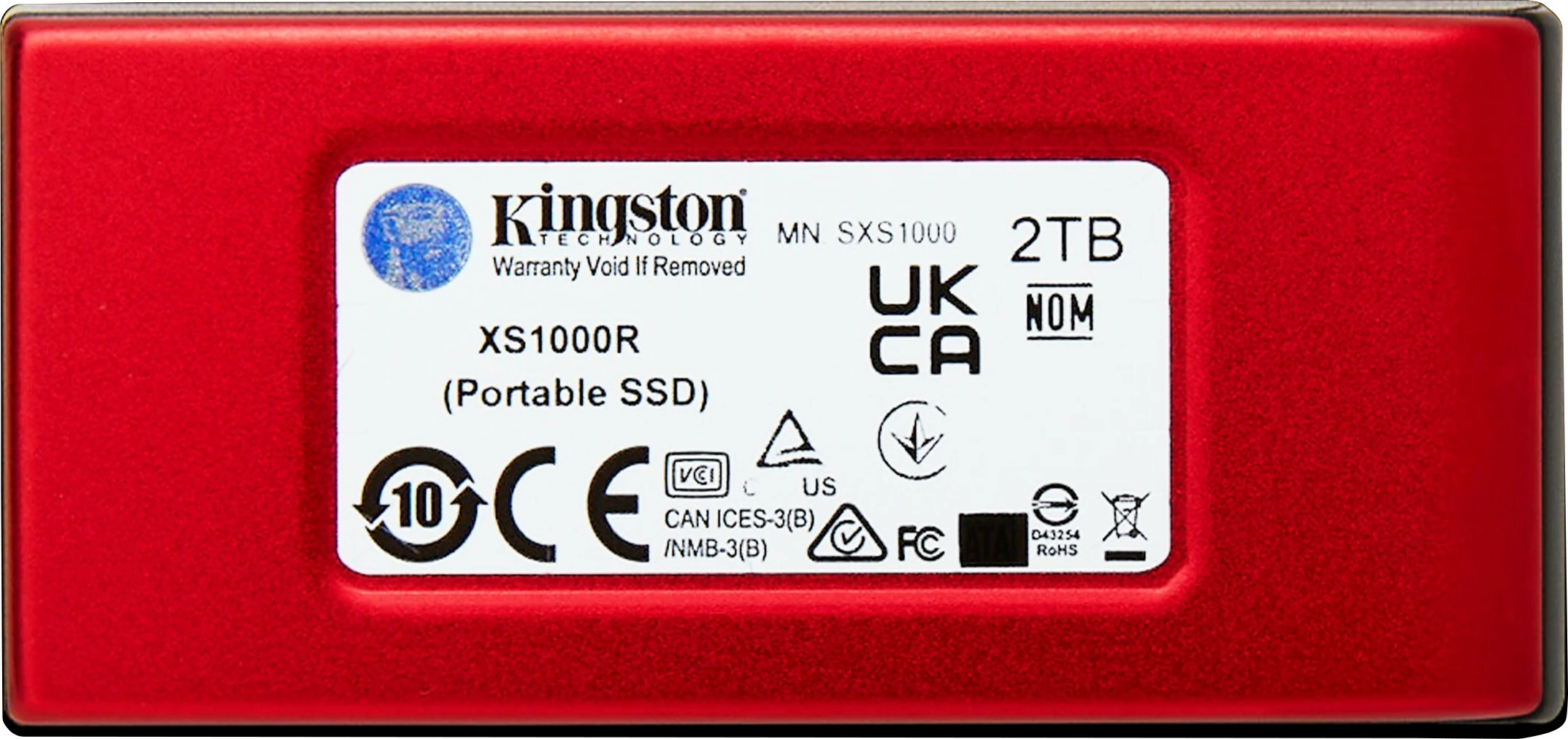 Zunanji disk 2TB Kingston XS1000, USB 3.2 Gen 2, rdeč