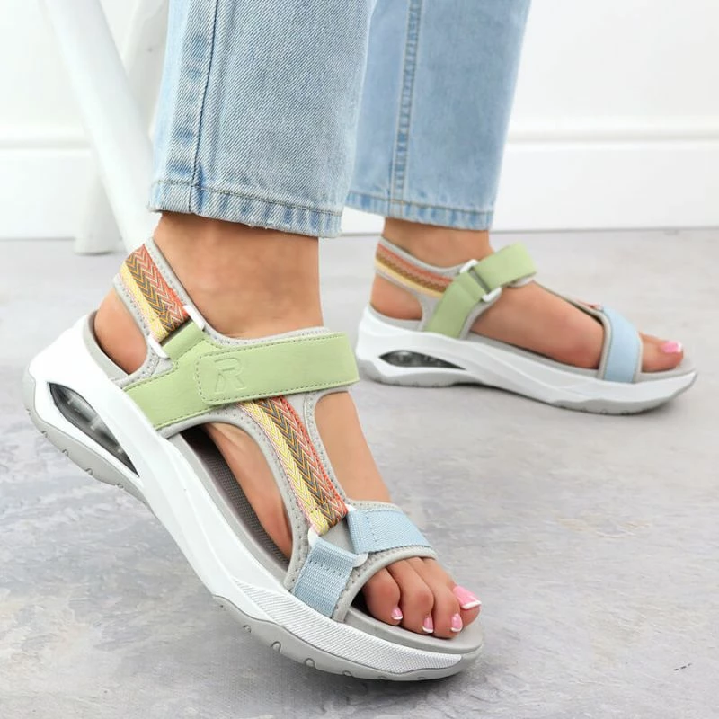 Sandali ženski, Rieker, večbarvni