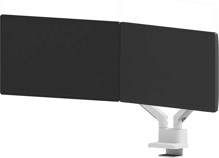 Krmilni nosilec za dva zaslona Neomounts DS70-250WH2, Clamp/Grommet, do 9 kg, 17"-32", belo