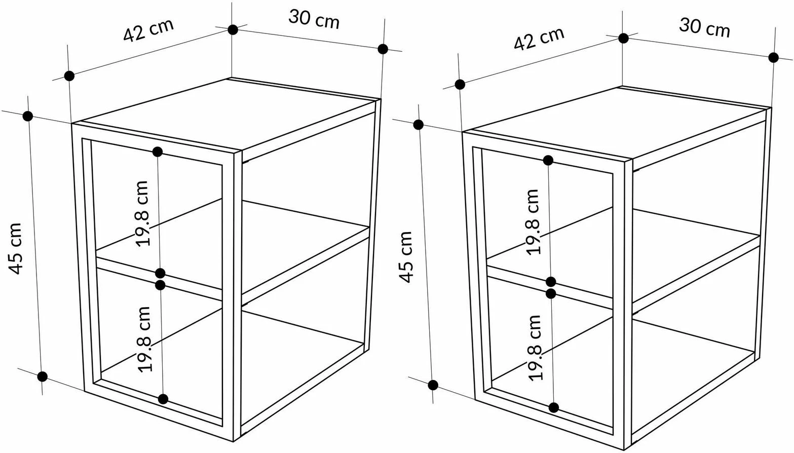 Set stranskih miz, svetlo moka, 2 kosa, Skye Decor