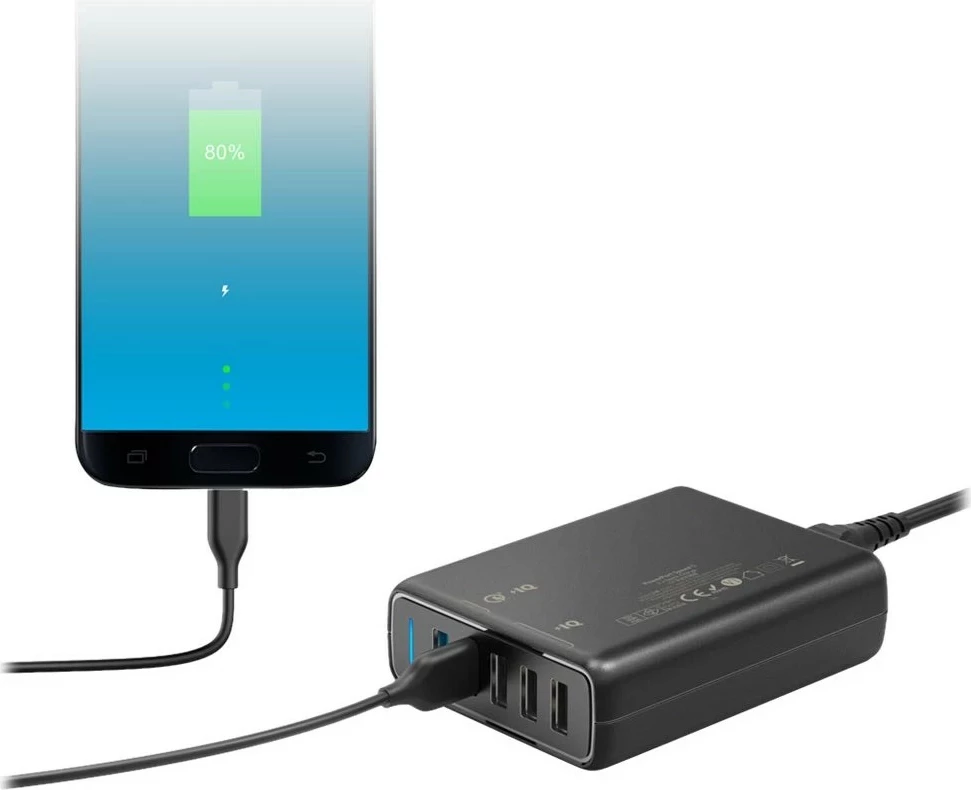 Polnilec Anker PowerPort Speed 5, 5 vrat, črn