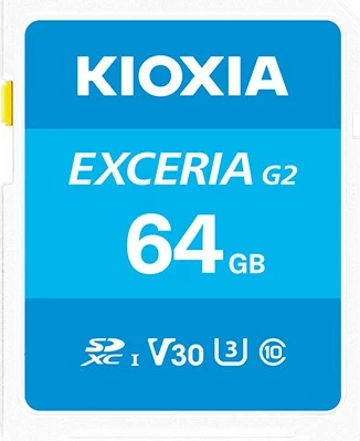 Kartica pomnilnika Kioxia EXCERIA G2 64GB SDXC Class 10 UHS-I V30, modra