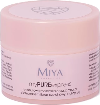 Čistilna maska za obraz za ženske Miya Cosmetics My Pure Express 5-minutna, 50 g