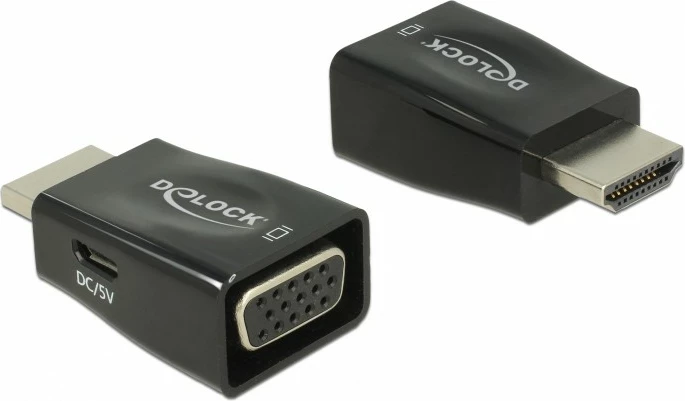 Adapter HDMI na VGA DeLOCK 65902, črn