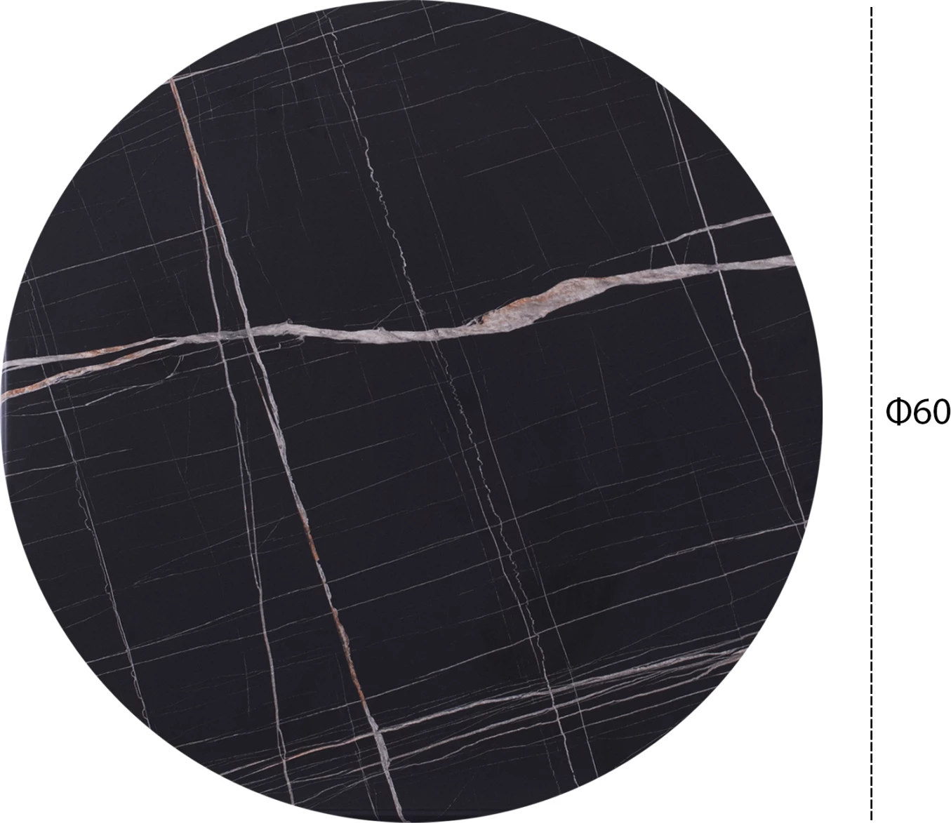 Okrogla mizna plošča iz Werzalita v videzu črnega marmorja 741 FH5227.13 Φ60cm