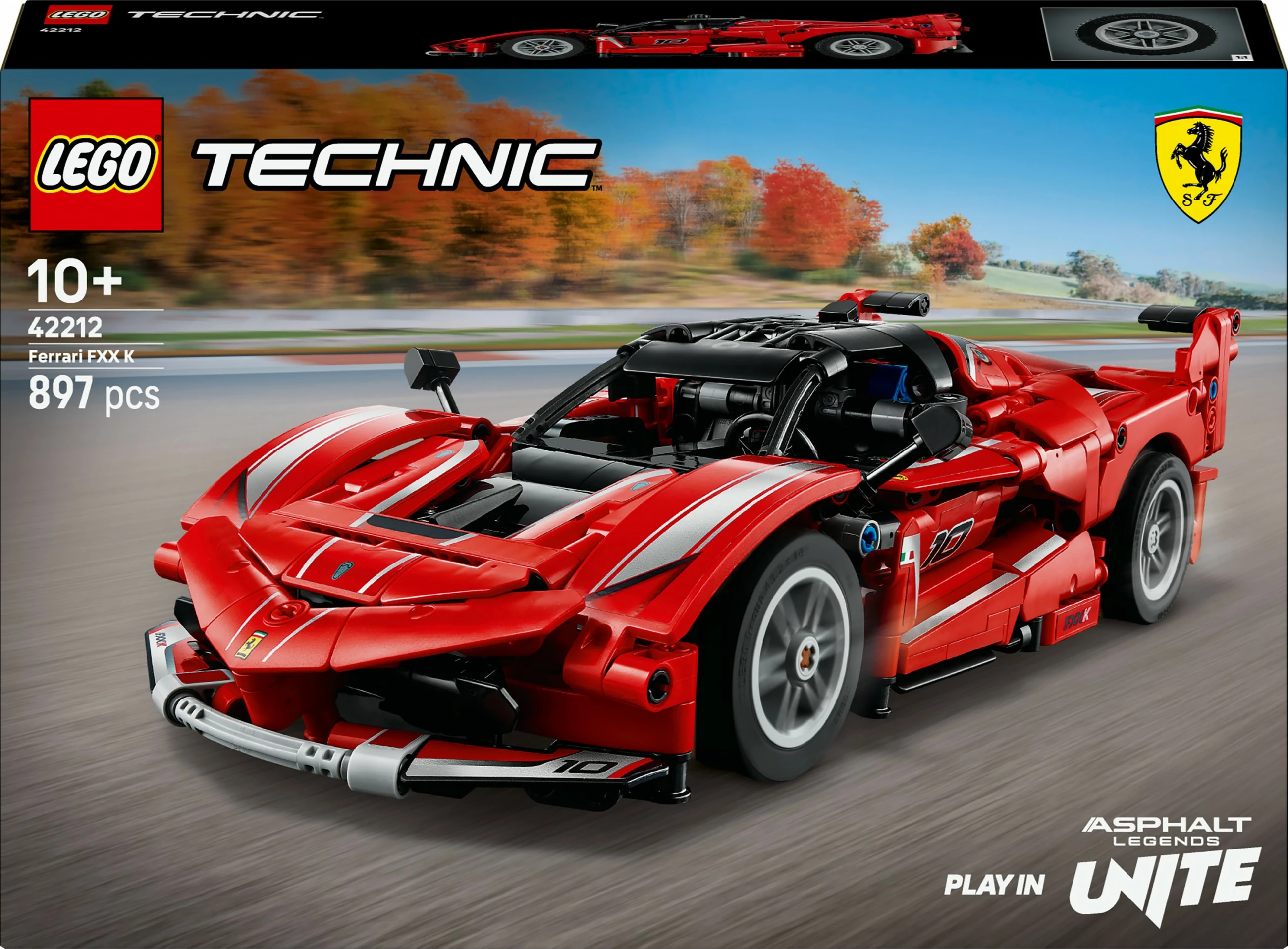 Detajni komplet za sestavljanje Ferrari FXX K LEGO Technic 42212, 897 kosov, večbarven