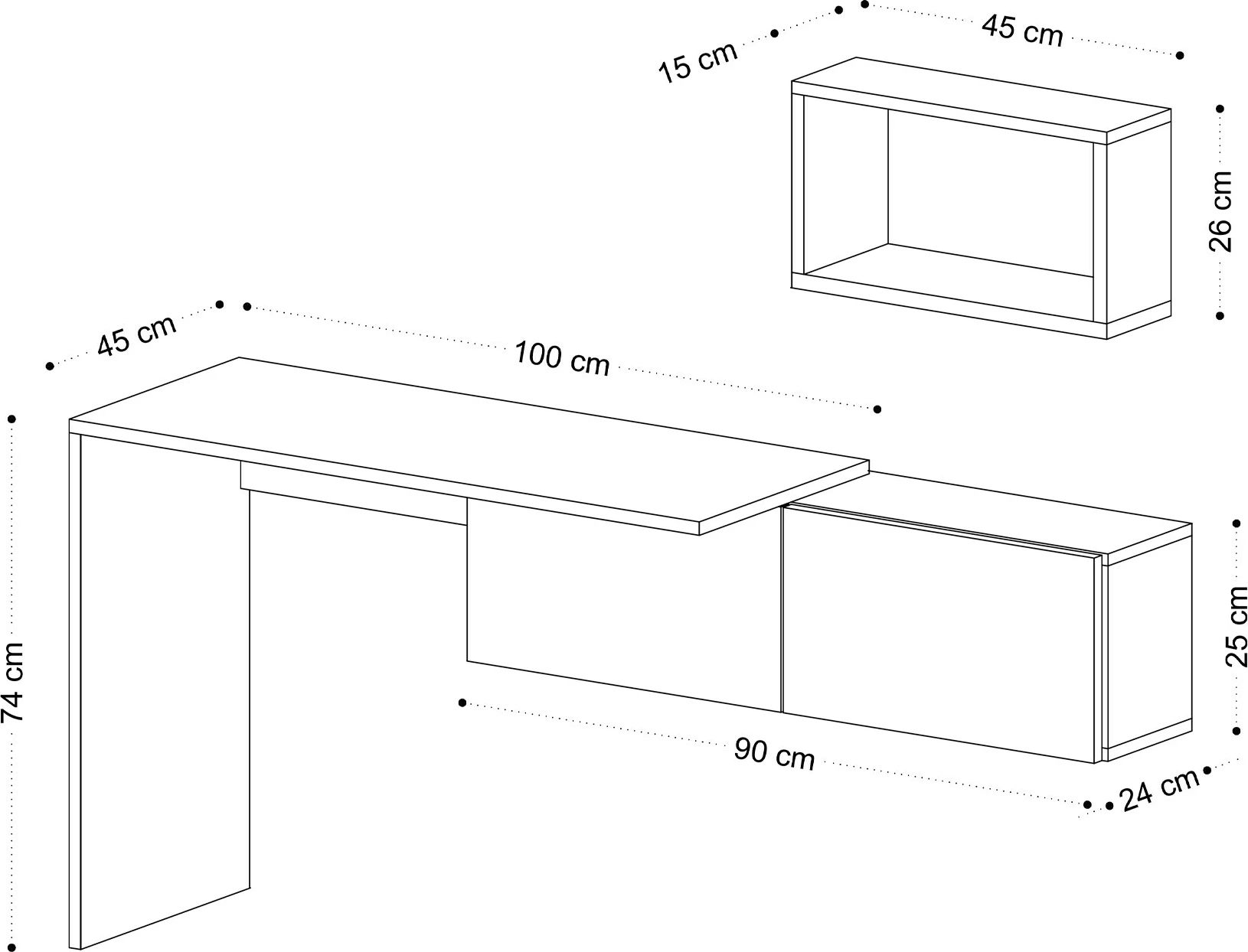 Delovna miza Tiff, Hanah Home, bela in hrast