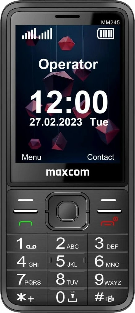 Klasični mobilni telefon Maxcom MM245 4G, Dual SIM, 2,8", 128 MB, grafit