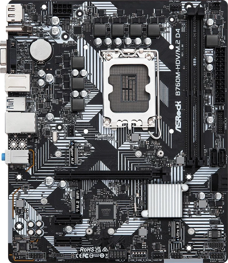 Plošča za matično ploščo Asrock B760M-HDV/M.2 D4 Intel B760