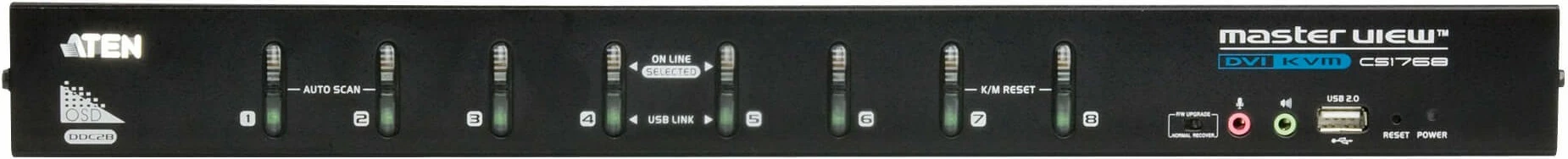 KVM stikalo ATEN CS1768, 8 vrat, DVI, USB, avdio, črno
