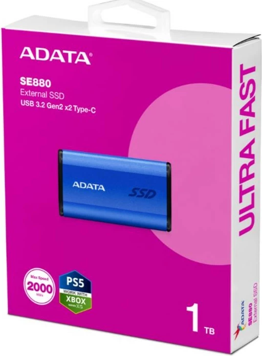 Zunanji SSD pogon Adata SE880, 1 TB, USB 3.2 Gen2x2, moder