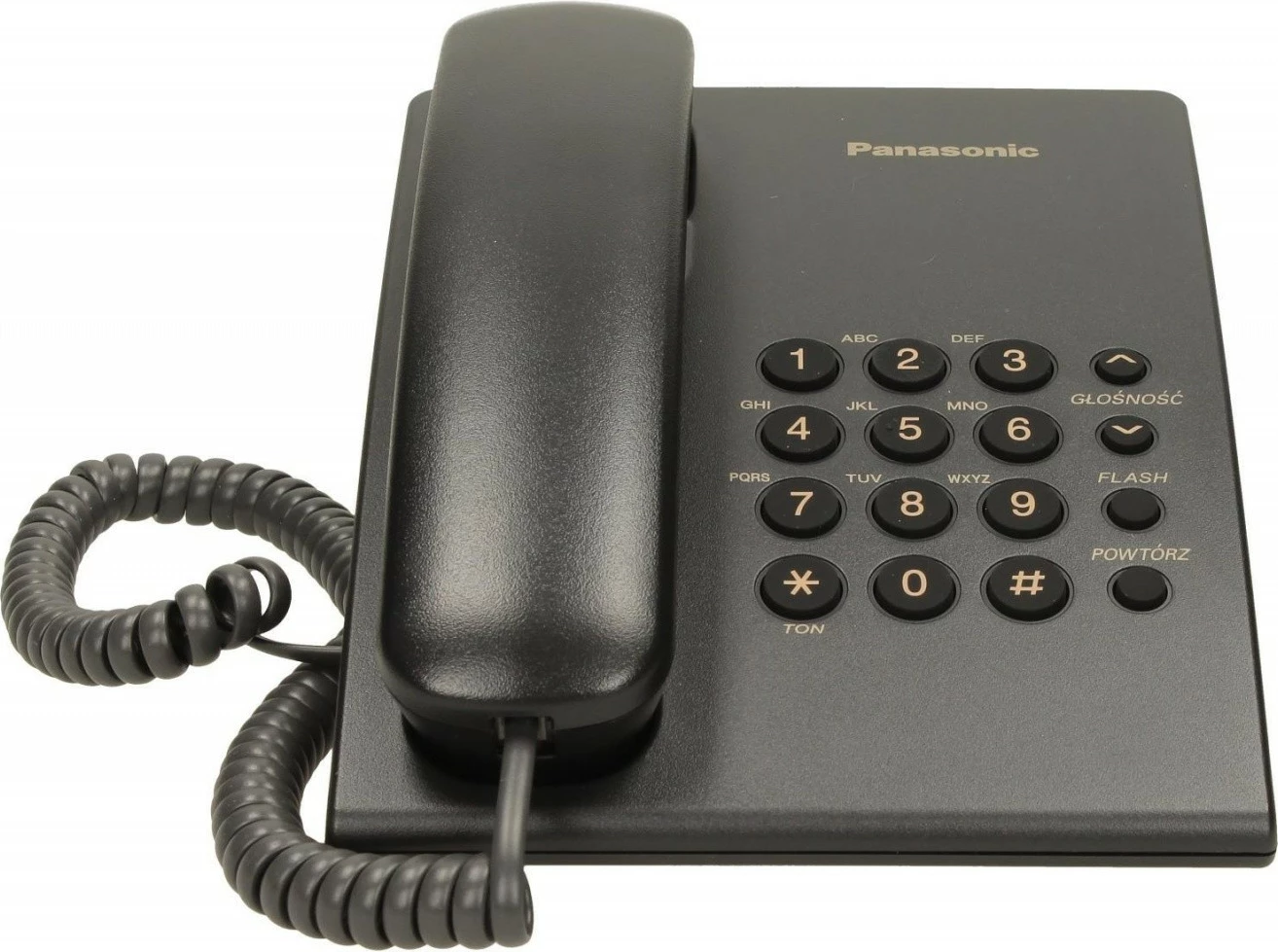 Fiksni telefon Panasonic KX-TS500, z žico, črn