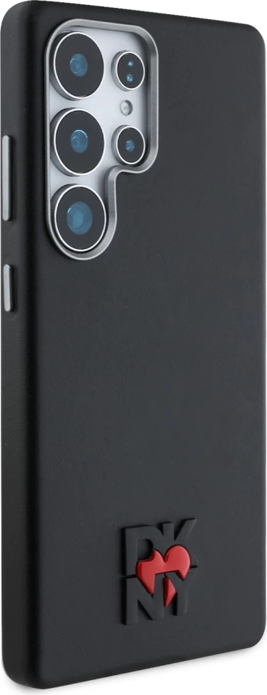 Zaščitni ovitek DKNY Leather Heart of NY za Samsung Galaxy S25 Ultra, črn