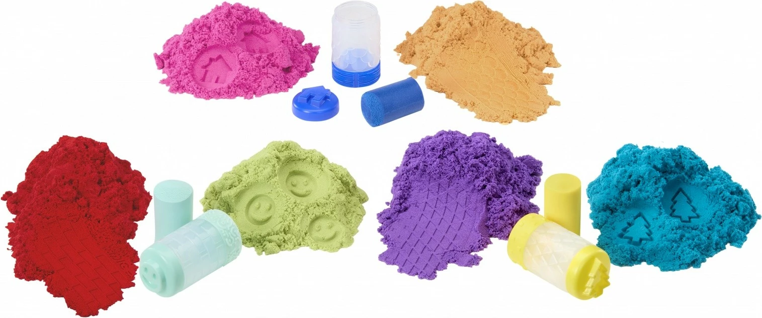 Komplet kinetičnega peska, Wonder Factory Never Dry Sand Mega Bag MGA 544913-EUC/553281, 2 lbs, 3+, oranžna/rdeča