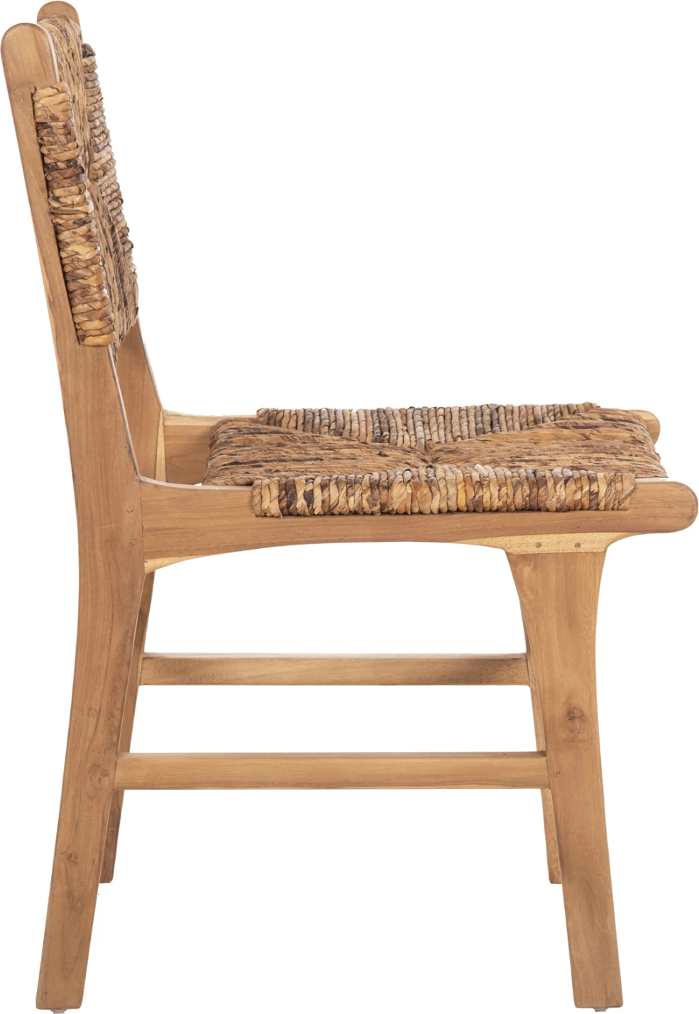 Stol FH9399.11 iz tikovine s slamnato oblazinjenjem na naslonjalu in sedežu naravne barve 51x60,5x88H cm
