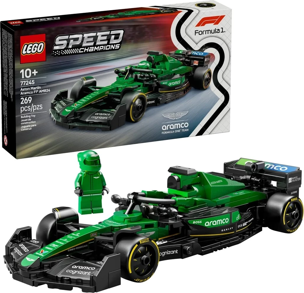 Model Aston Martin Aramco F1 AMR24, komplet LEGO Speed Champions, 269 kosov, zelen