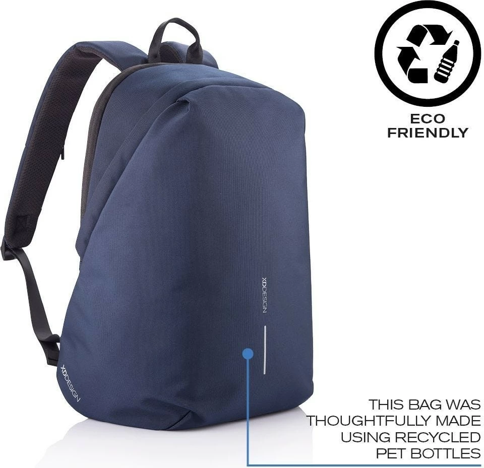 Prostorna nahrbtnik za prenosnik 15,6", XD DESIGN BOBBY SOFT, 13–16 L, temno moder