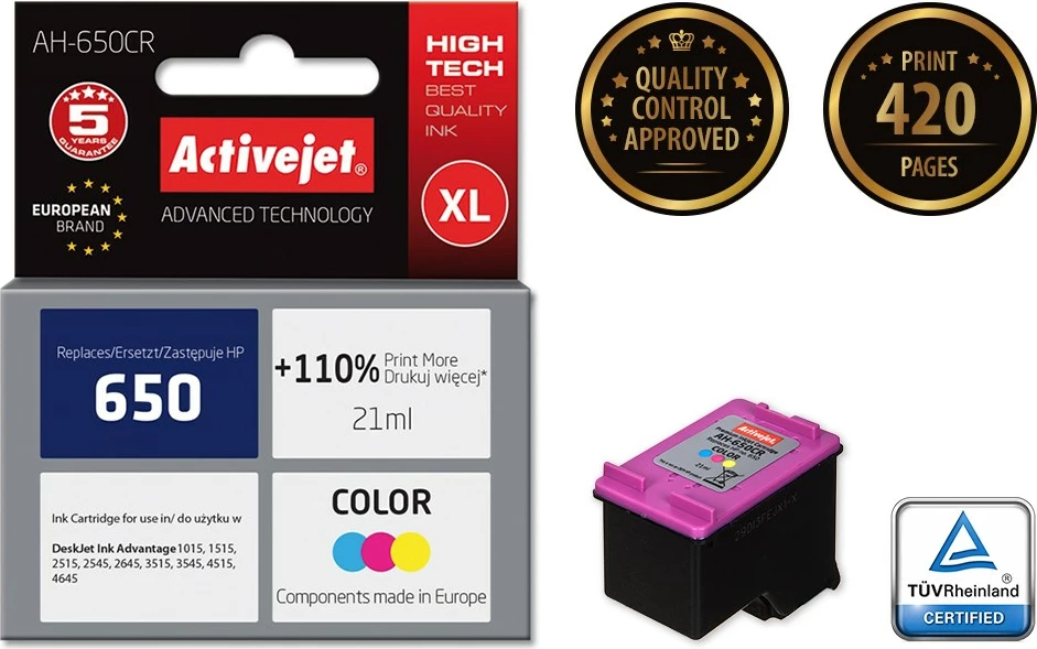 Zamenjalna barva Activejet AH-650CR za tiskalnik HP, 21 ml
