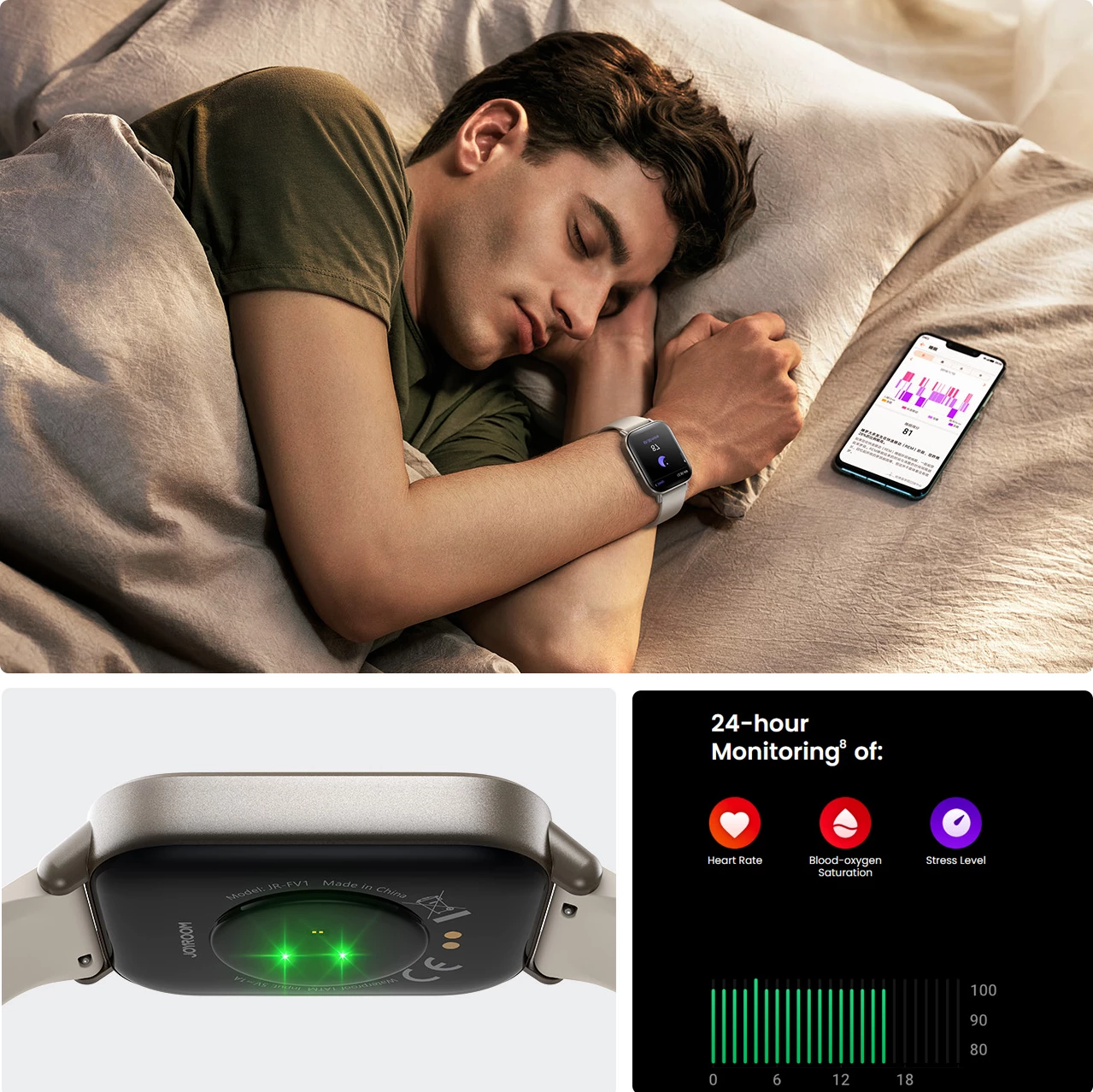 Pametna ura, 1,96" Bluetooth, 340 mAh, titan, Joyroom Fit-Life JR-FT3S