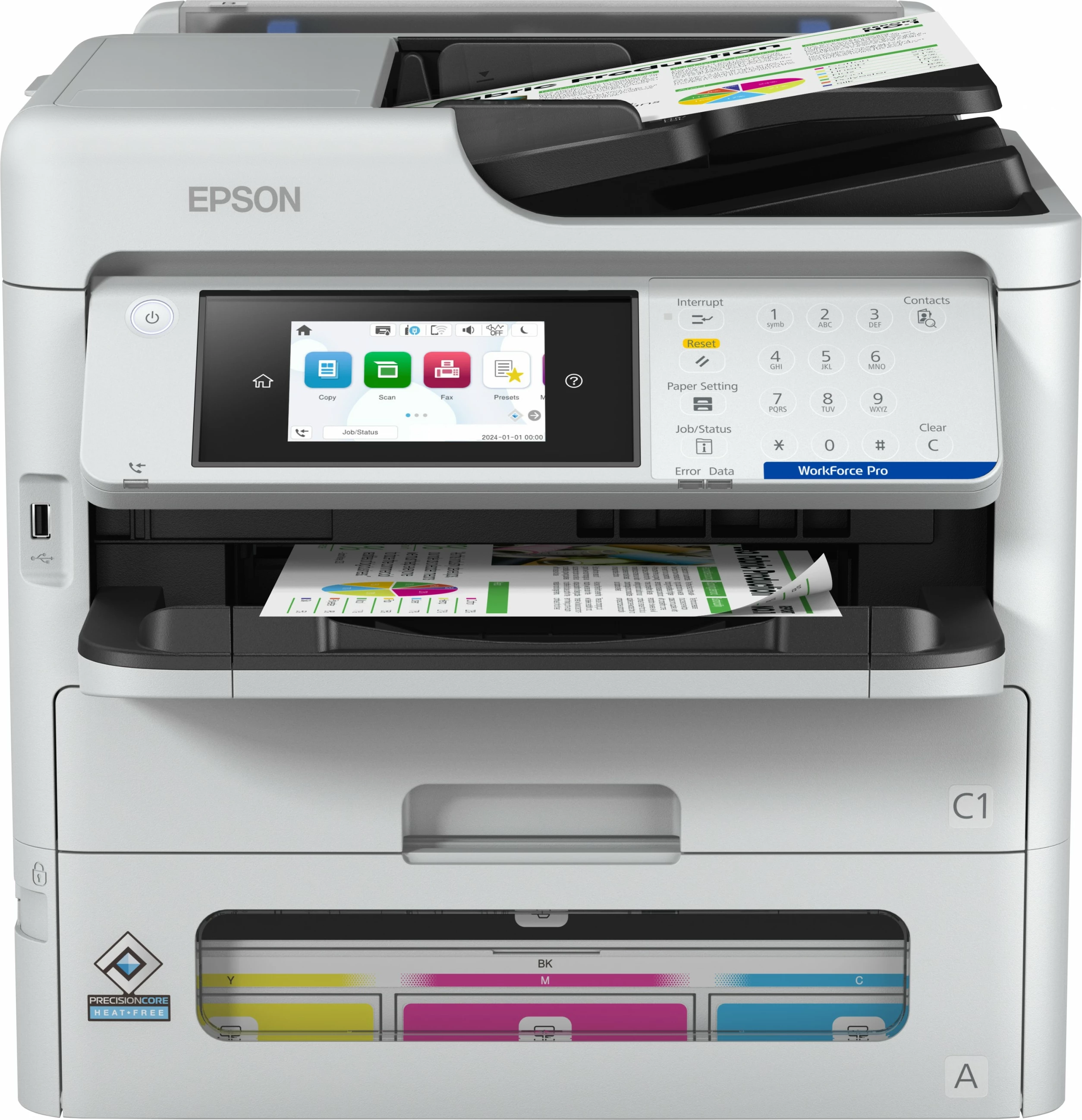 Multifunkcijski tiskalnik Epson WorkForce Pro EM-C800RDWF, brizgalni, A4, bel