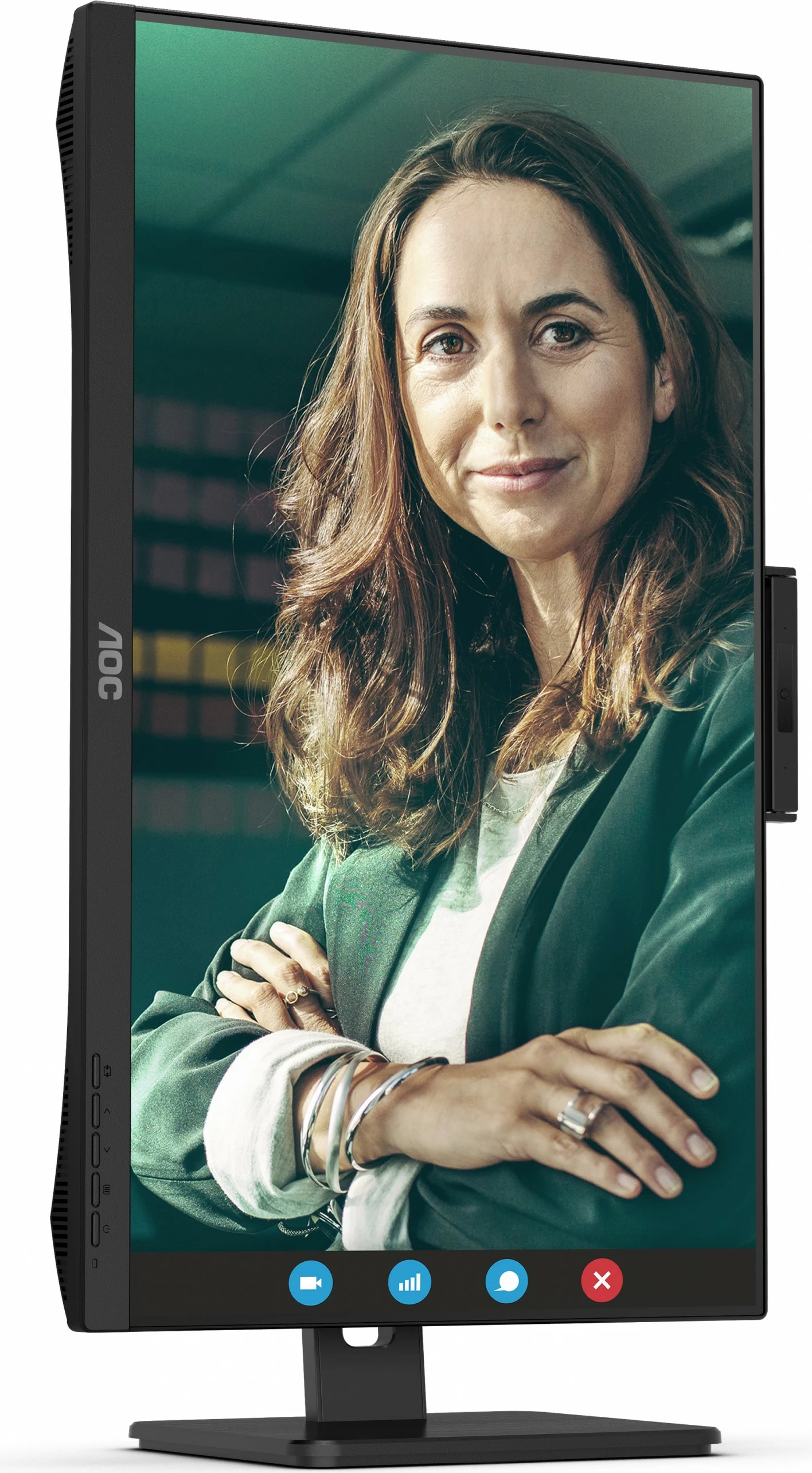 Profesionalen monitor 27" IPS QHD, AOC Q27P3QW, USB hub, kamera, črn