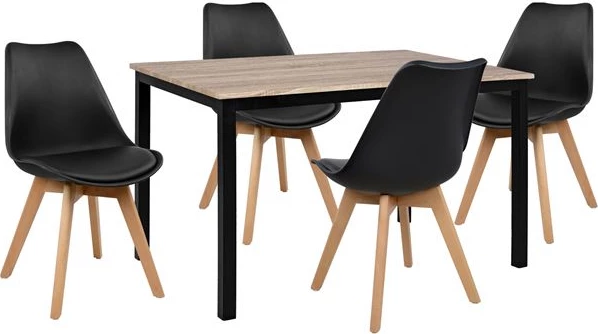 Komplet jedilne mize 5 kosov FH10341 miza 110x70x76 cm in 4 stoli Vegas