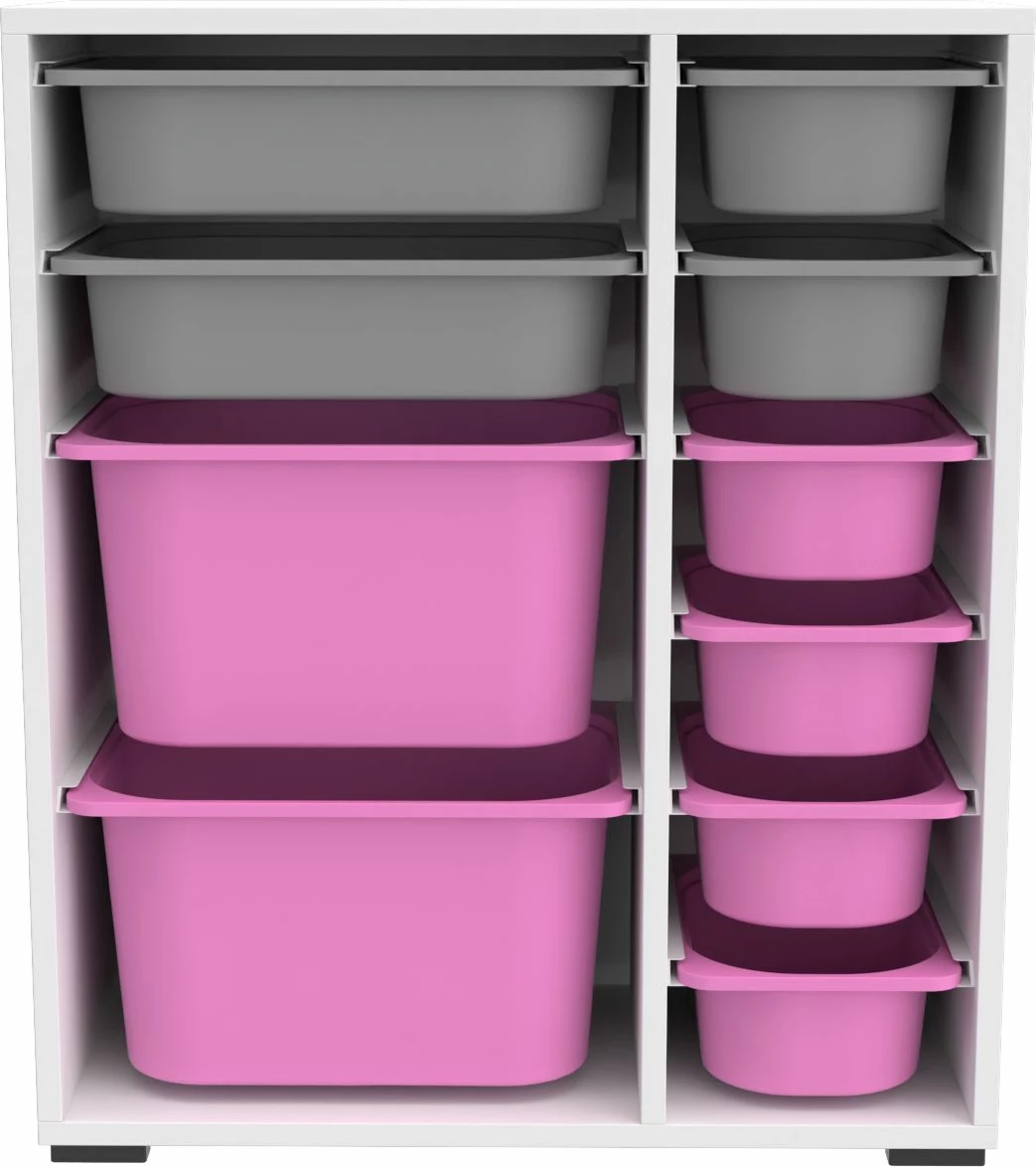 Večfunkcijska omara Hanah Home Zen 2D2K6U, bela, siva, rožnata