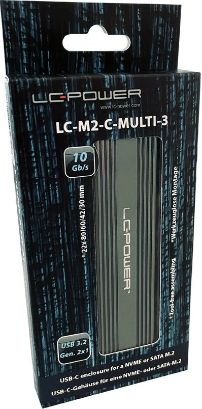 Kaseta SSD LC-Power LC-M2-C-MULTI-3, M.2, USB, antracit