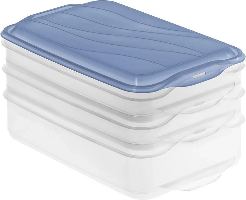 Set posod za hrano Rondo, Rotho, 2 x 0,75 l, 1 x 1,35 l, modra