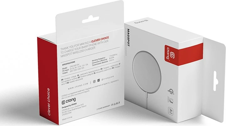 Brezžični polnilec MagSpot 15W, MagSafe, USB-C, Graphite - CRONG