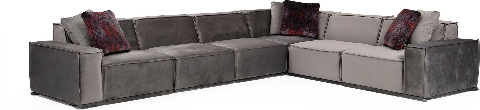Kotni kavč Lego Corner 2 (L1-O1-O1-C-O1-1R), Atelier del Sofa, siva