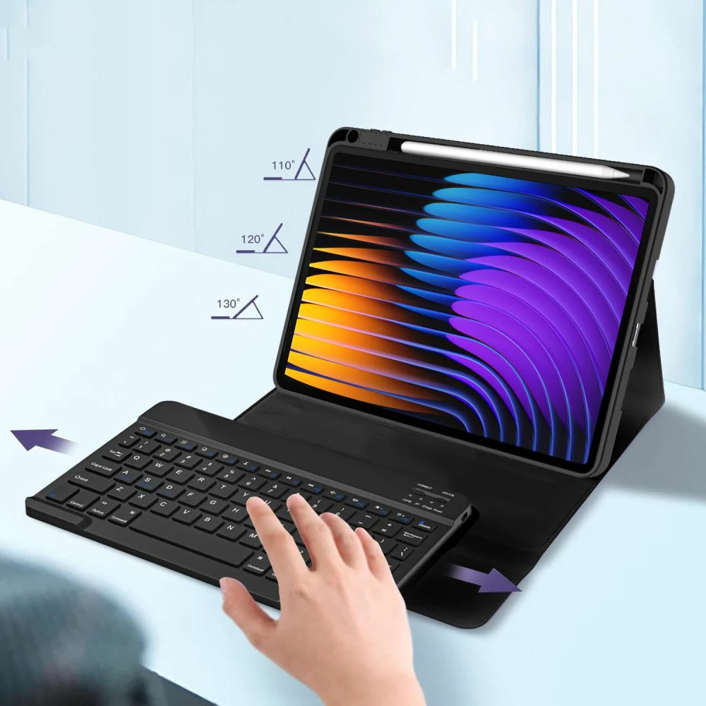 Ovitek z Bluetooth tipkovnico Tech-Protect SC Pen za Xiaomi Pad 7 / 7 Pro, črn